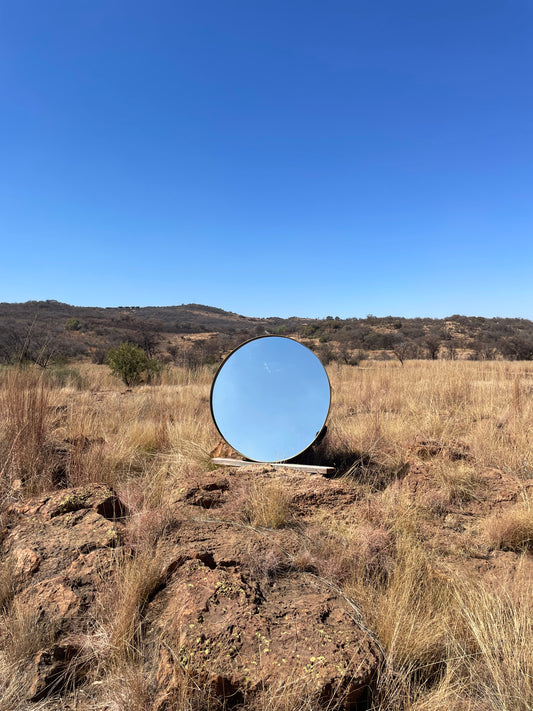 Big Deep Framed Round Mirror